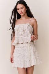 Willia Floral Embroidered Cotton Mini Skirt
