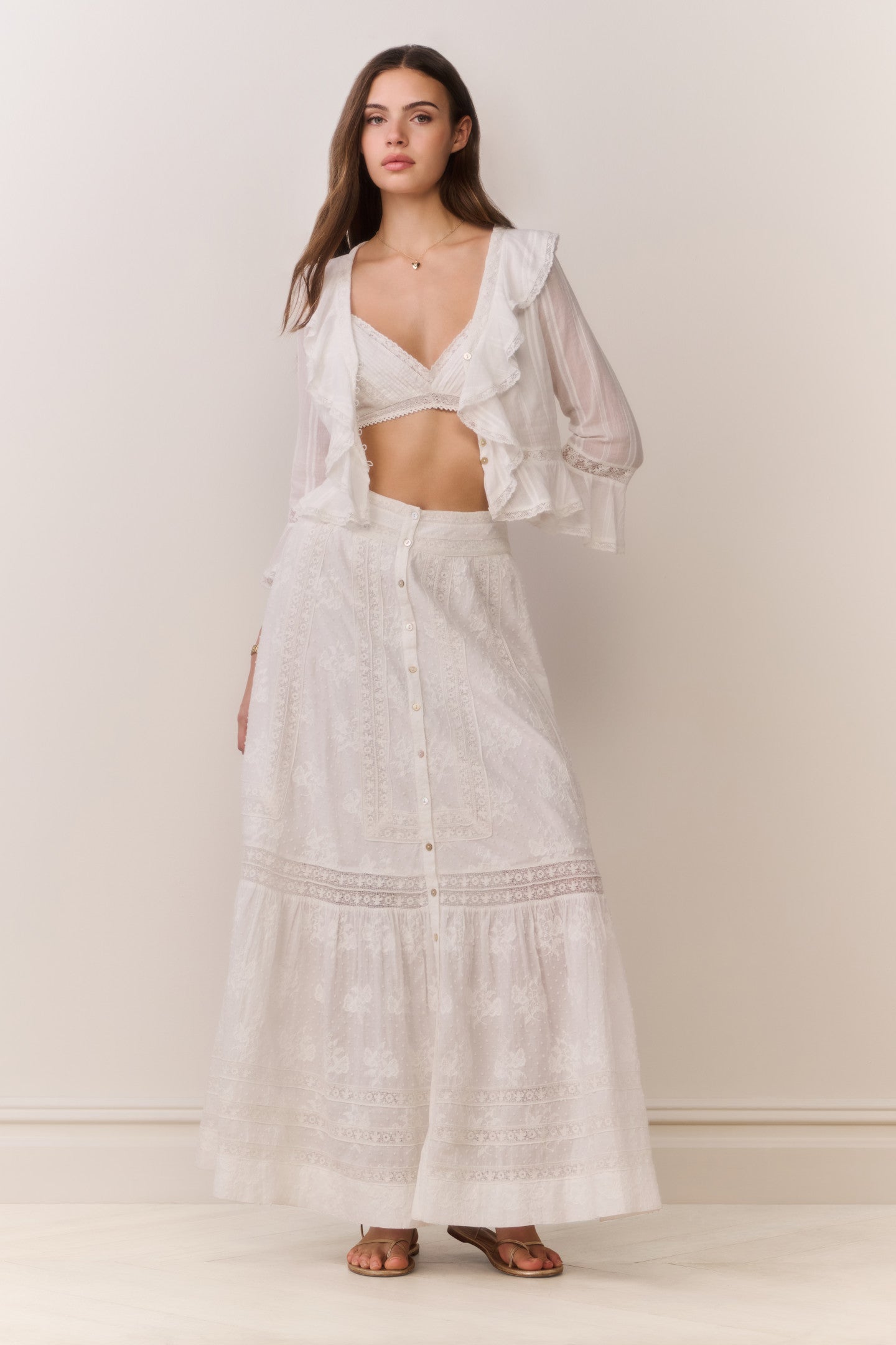 Araminta Cotton Victorian Maxi Skirt
