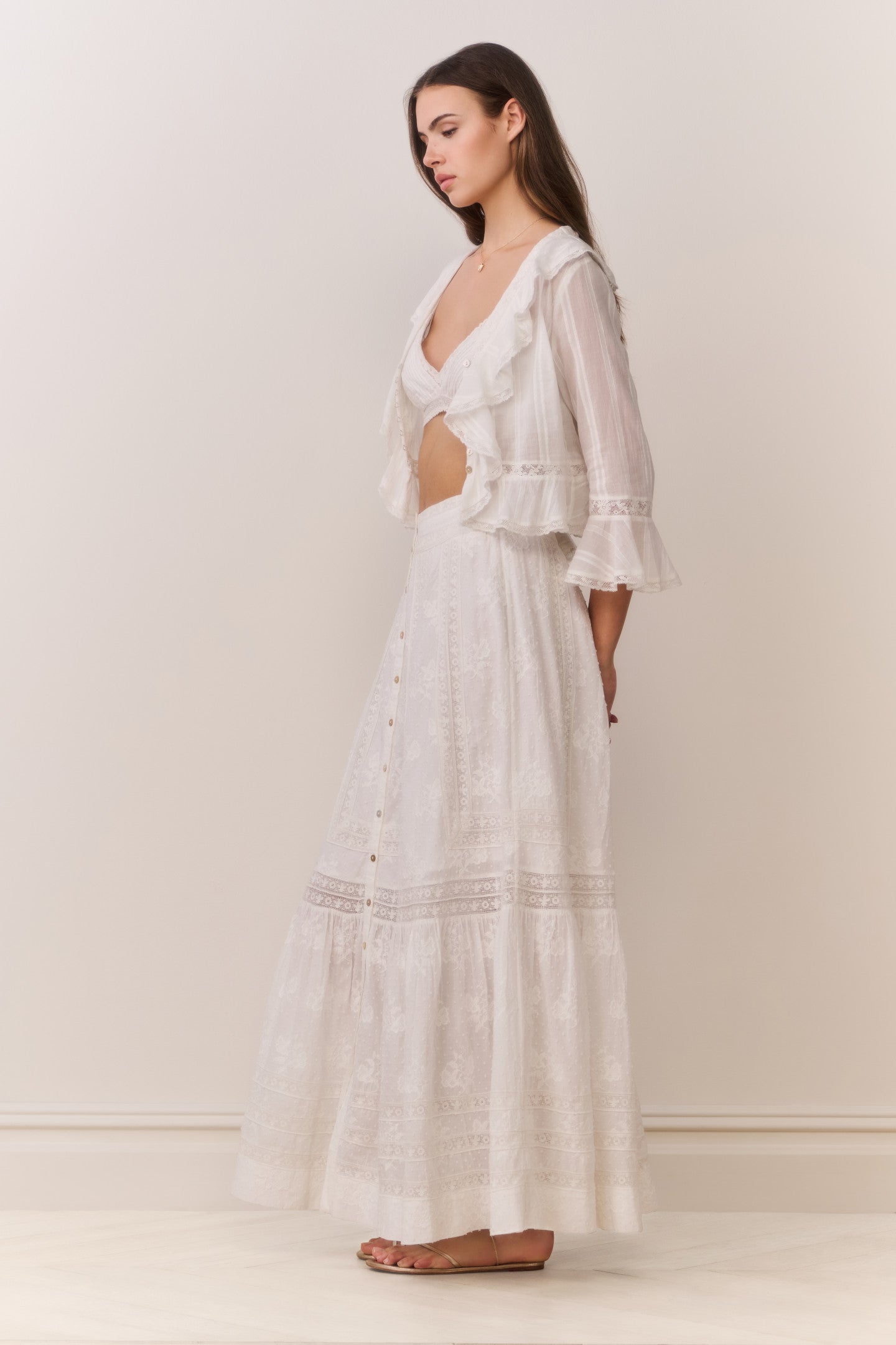 Araminta Cotton Victorian Maxi Skirt