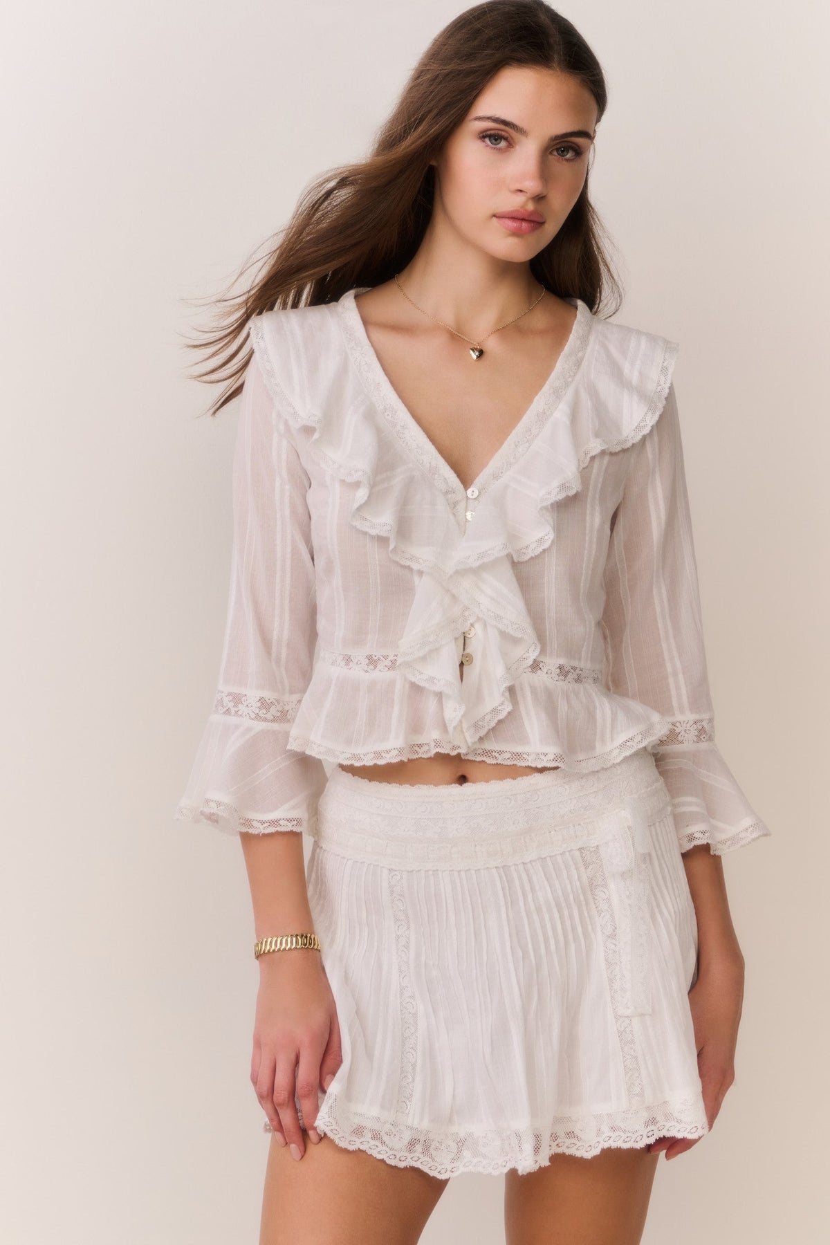 Solena Cotton Victorian Mini Skirt