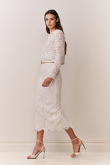 Ilse Lace Midi Pencil Skirt