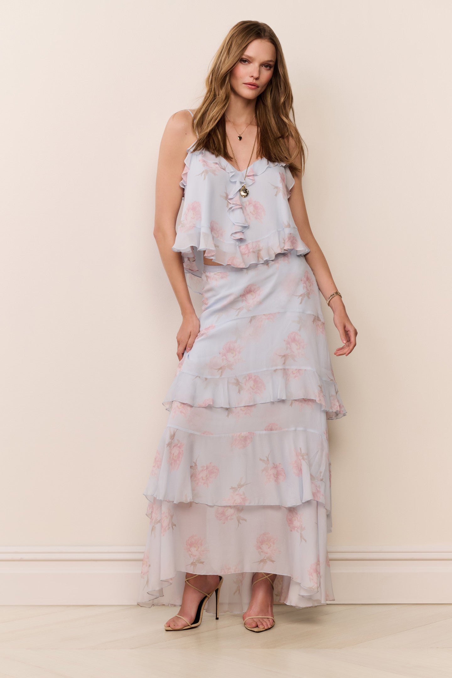 Soleia Floral Chiffon Maxi Skirt