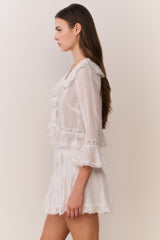 Olenna Cotton Victorian Ruffle Top