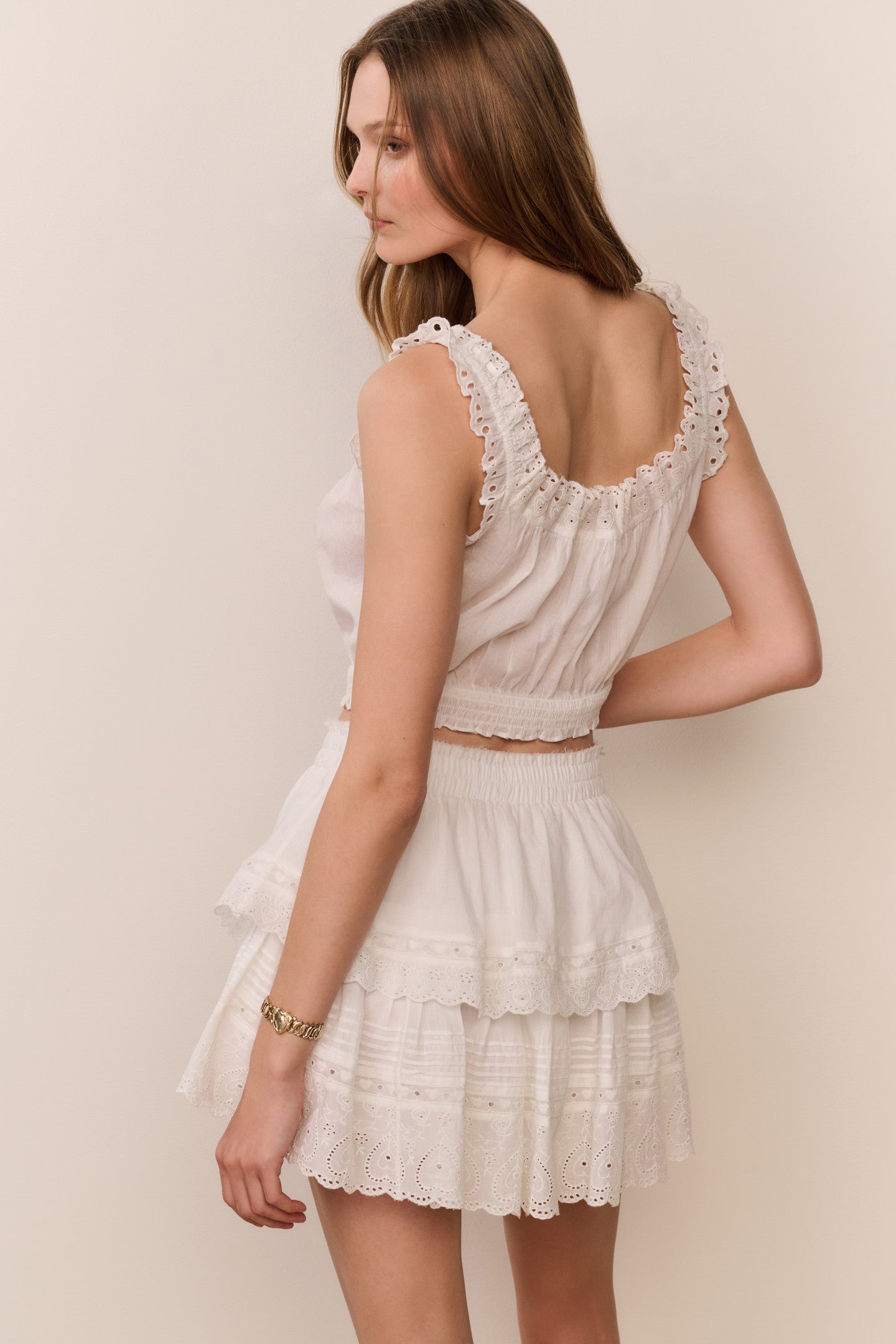Lupo Heart Eyelet Crop Top