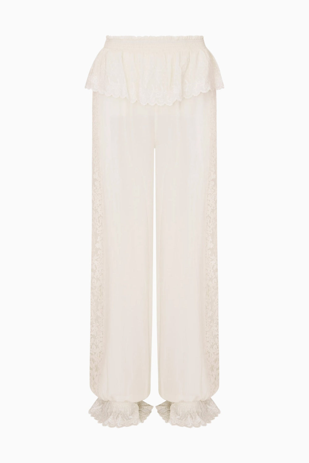 Clyra Silk Lace-Trimmed Balloon Pant