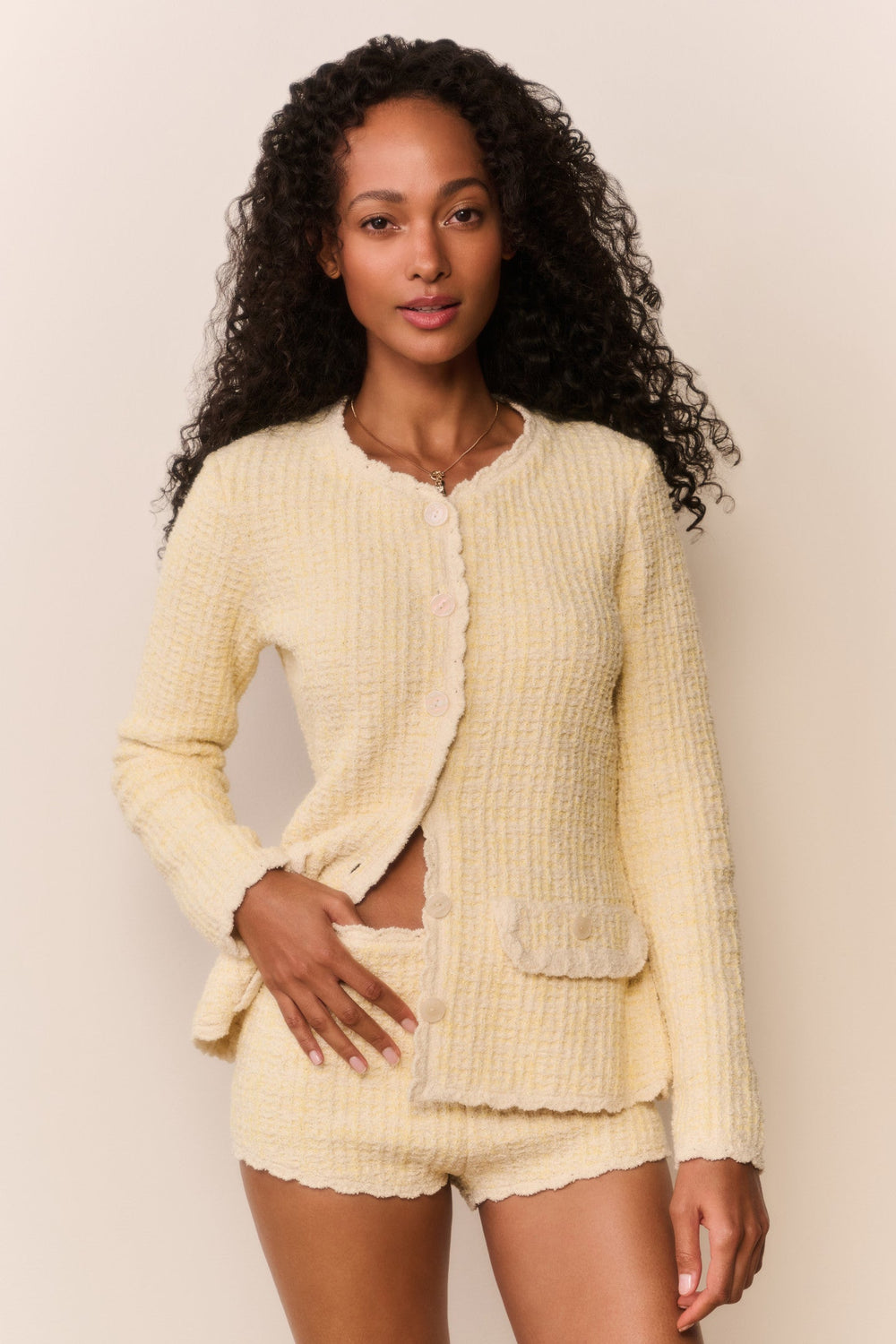 Atlanta Knit Tweed Mini Shorts