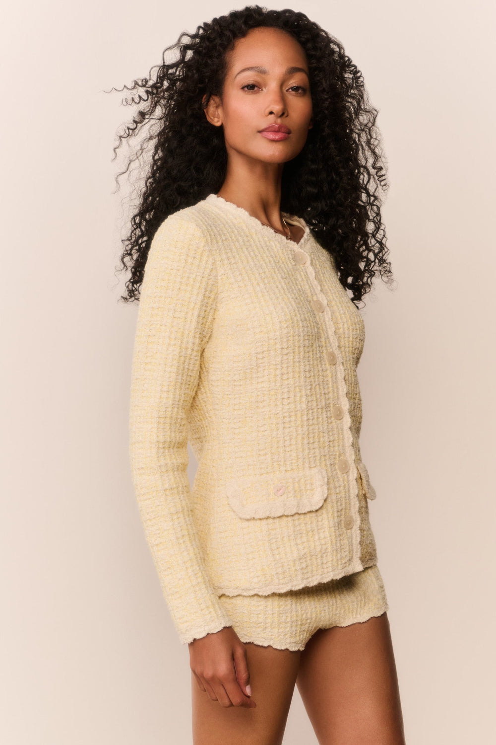 Atlanta Knit Tweed Mini Shorts