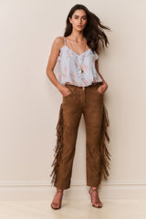 Jenya Suede Fringe Pant