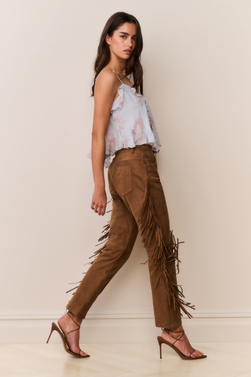 Jenya Suede Fringe Pant