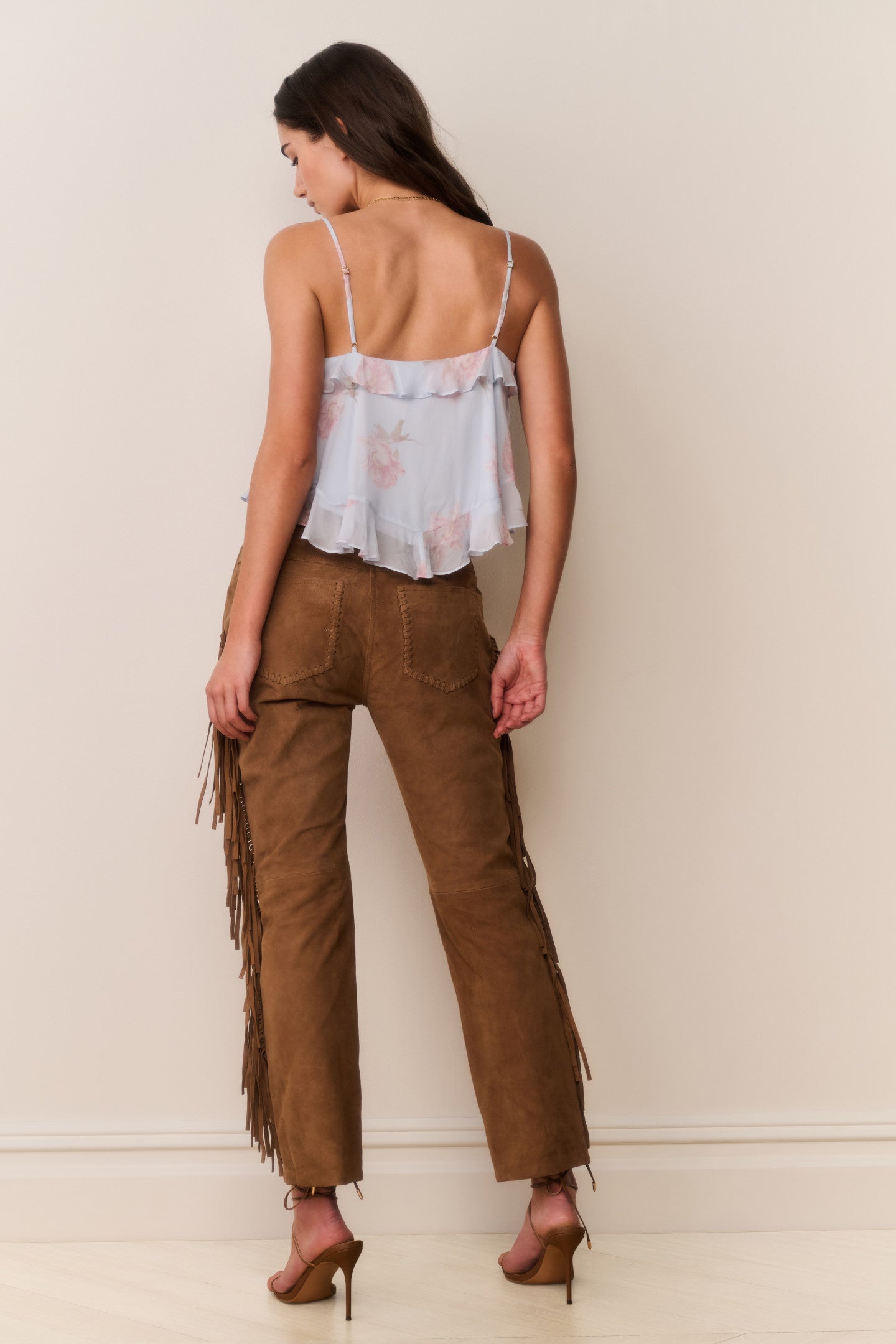 Jenya Suede Fringe Pant