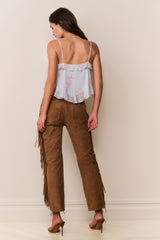 Jenya Suede Fringe Pant