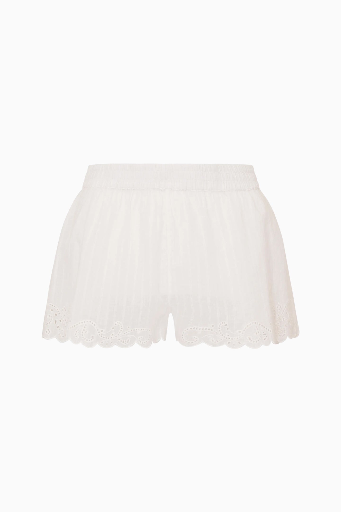 Ocean Embroidered Cotton Cover-Up Shorts