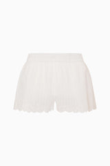 Ocean Embroidered Cotton Cover-Up Shorts