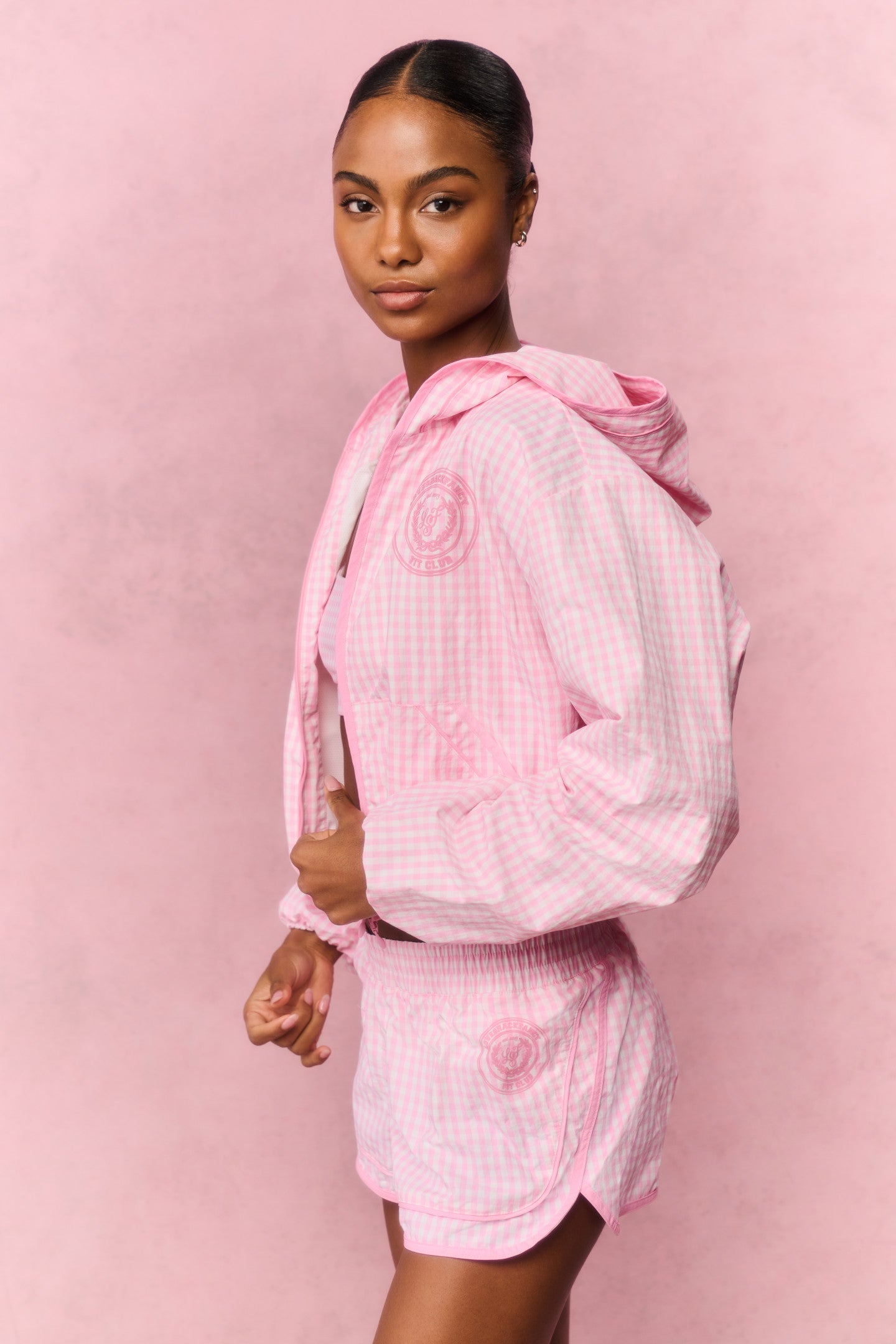 Lavey Gingham Windbreaker Shorts