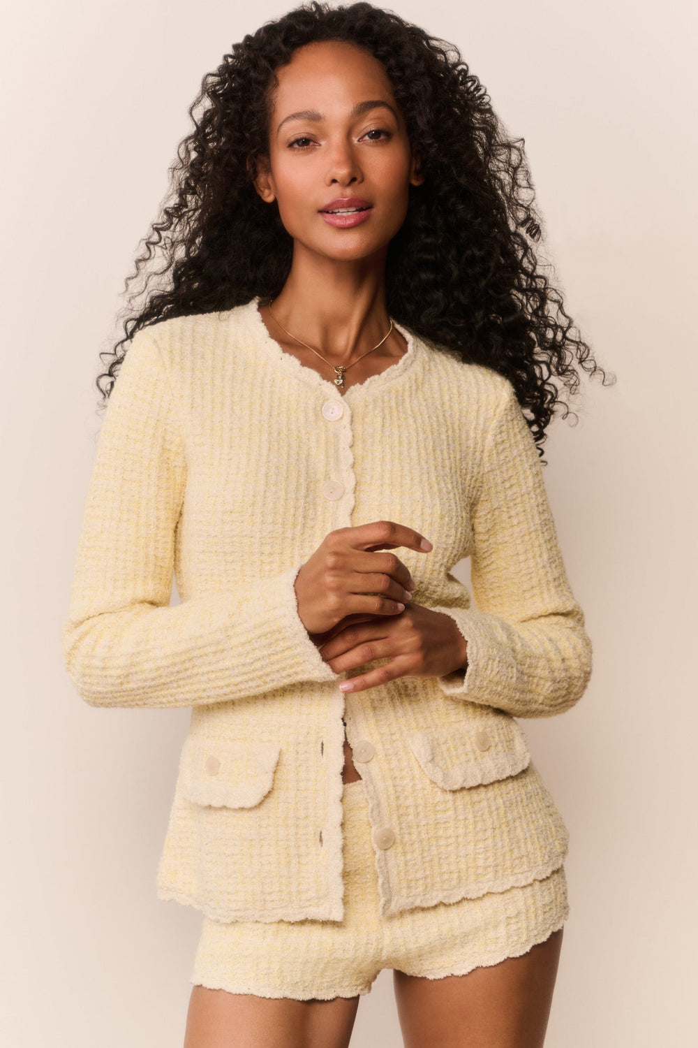 Gaililee Knit Tweed Cardigan