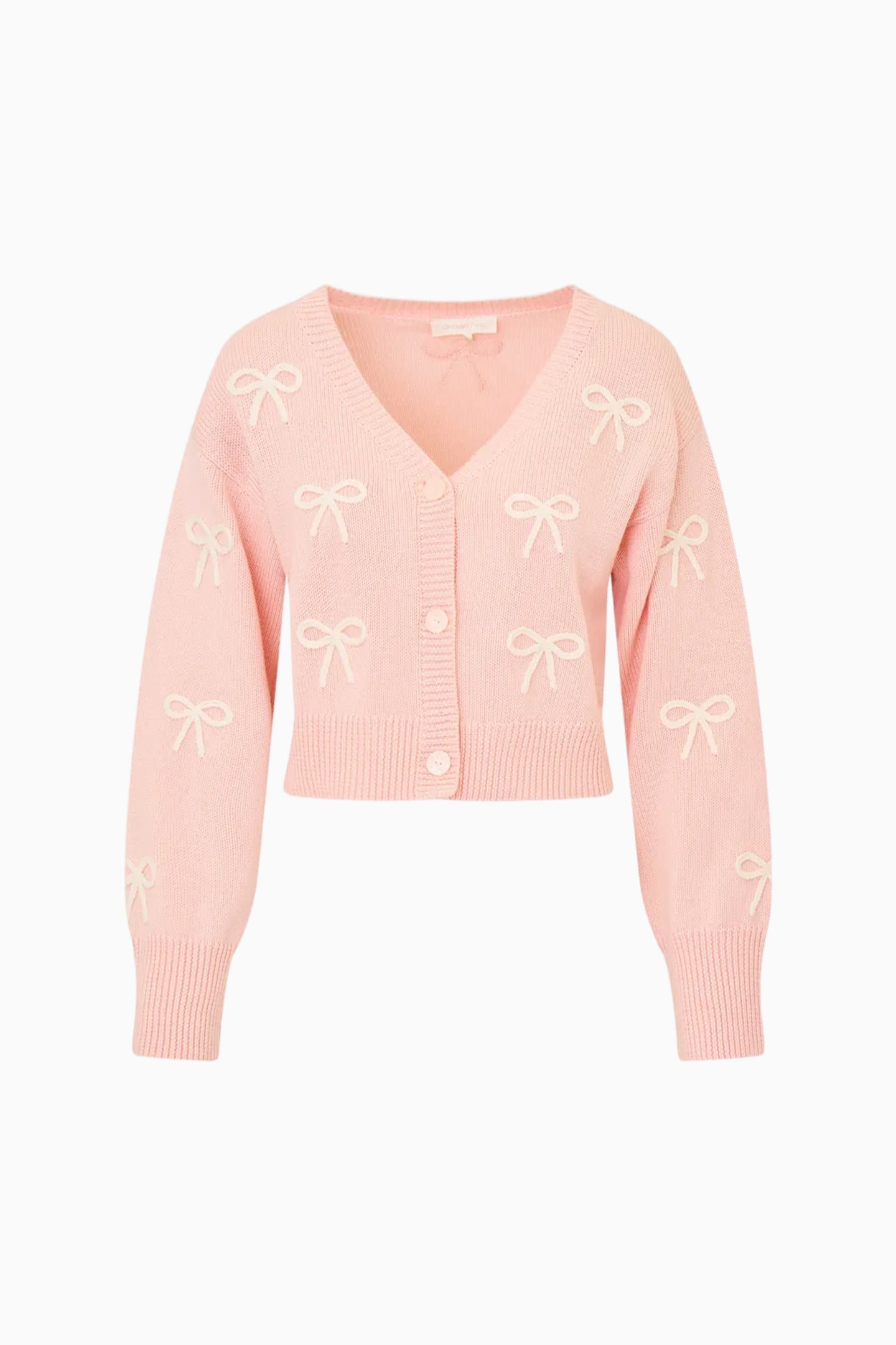 Francette Cotton Bow Embroidered Cardigan