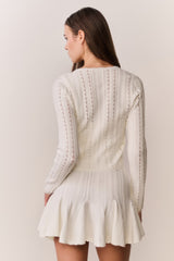 Peridot Stretch Pointelle Cardigan