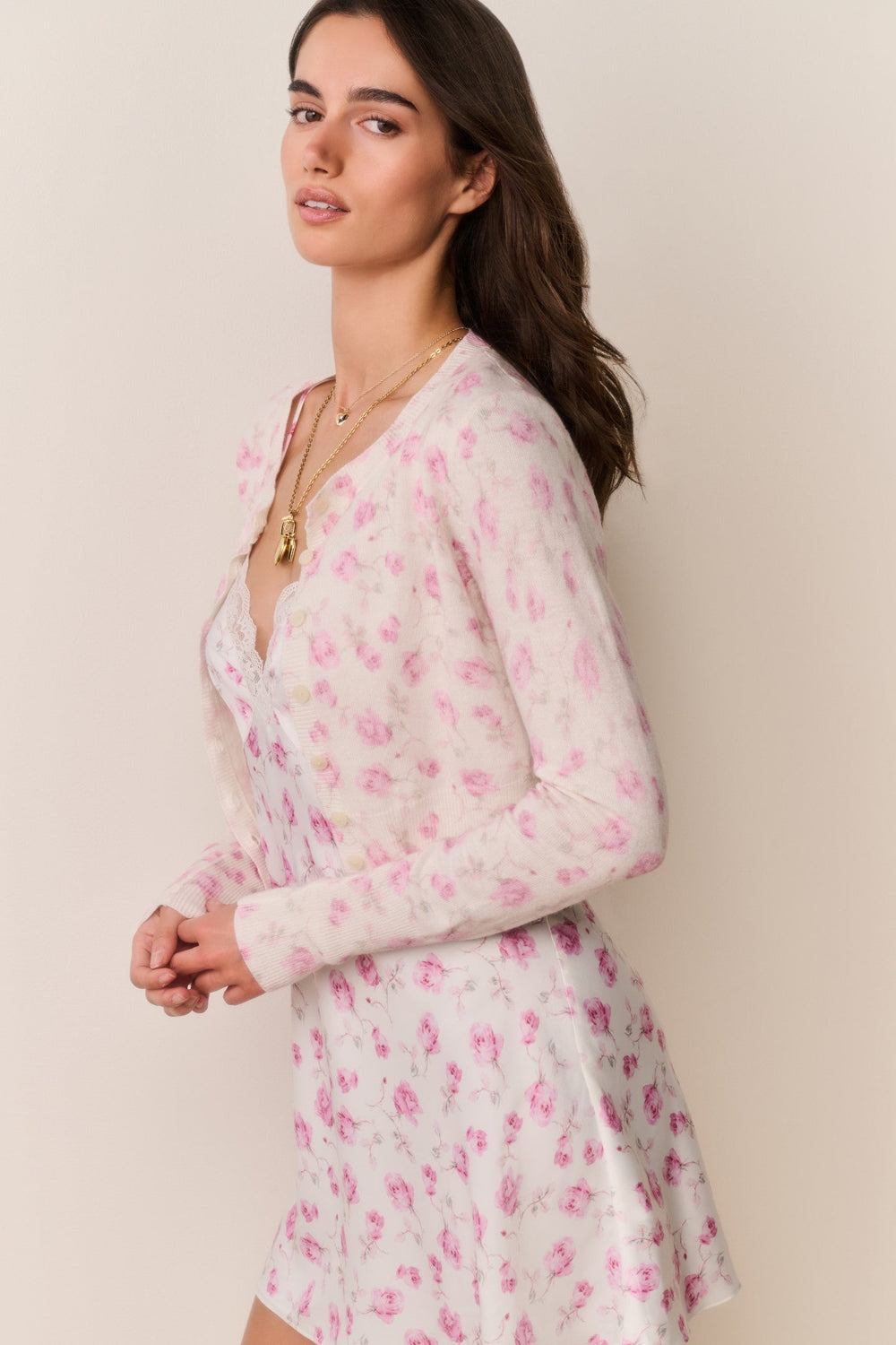 Adeanne Heirloom Print Cotton Cardigan