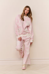 Leila Heart Printed Fleece Pullover