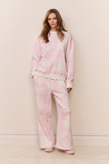 Leila Heart Printed Fleece Pullover