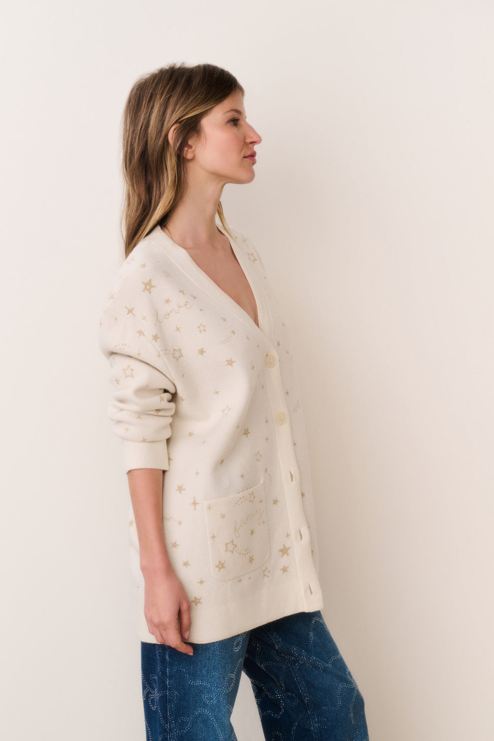 Mar Wool Celestial Jacquard Cardigan