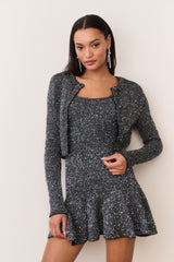Ferra Sequin Stretch Knit Cardigan