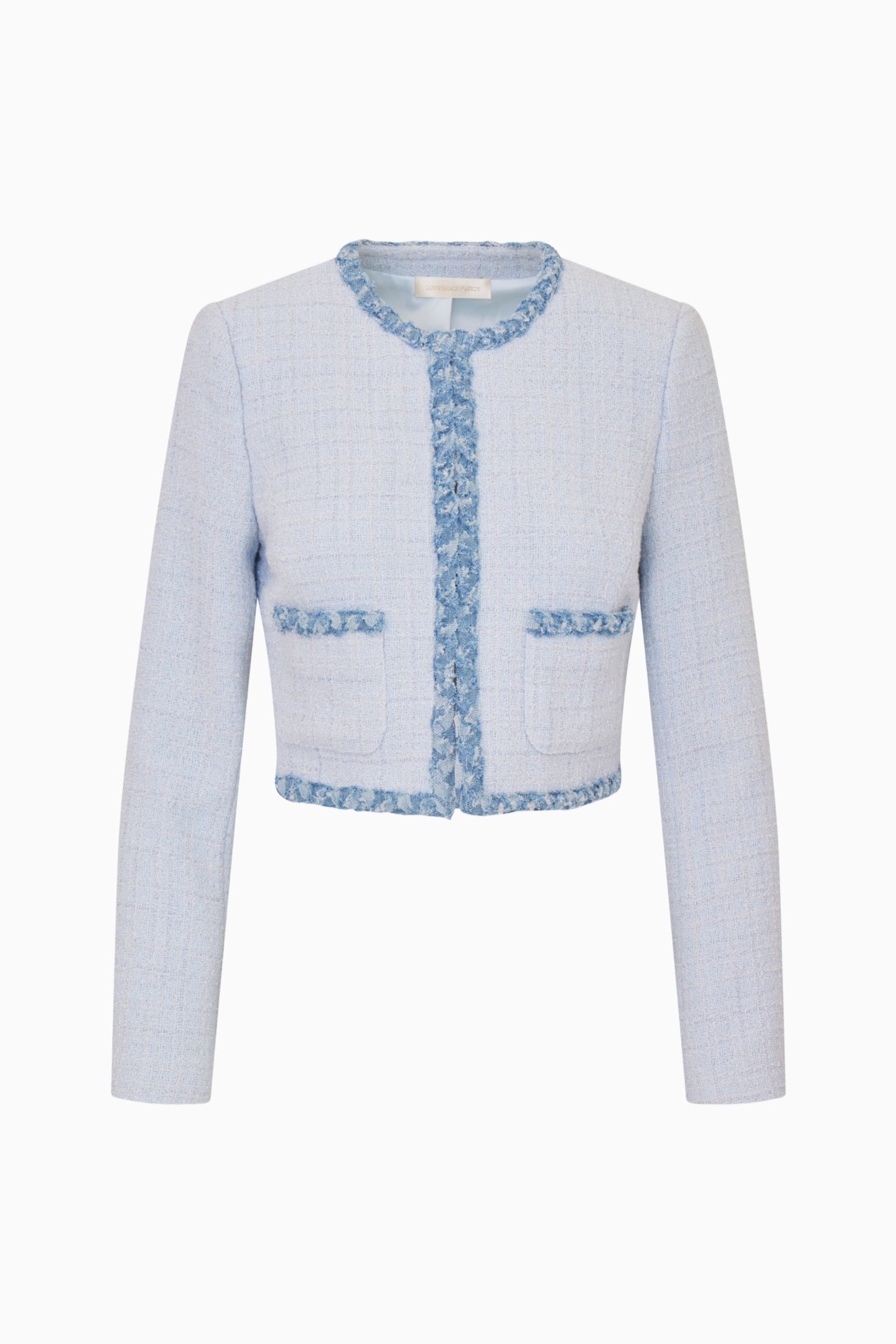 Azula Denim-Trimmed Tweed Jacket