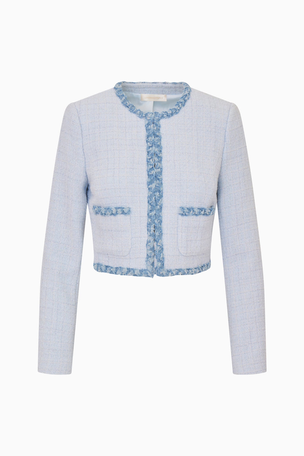 Azula Denim-Trimmed Tweed Jacket