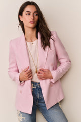 Gillian Linen-Cotton Bow Blazer