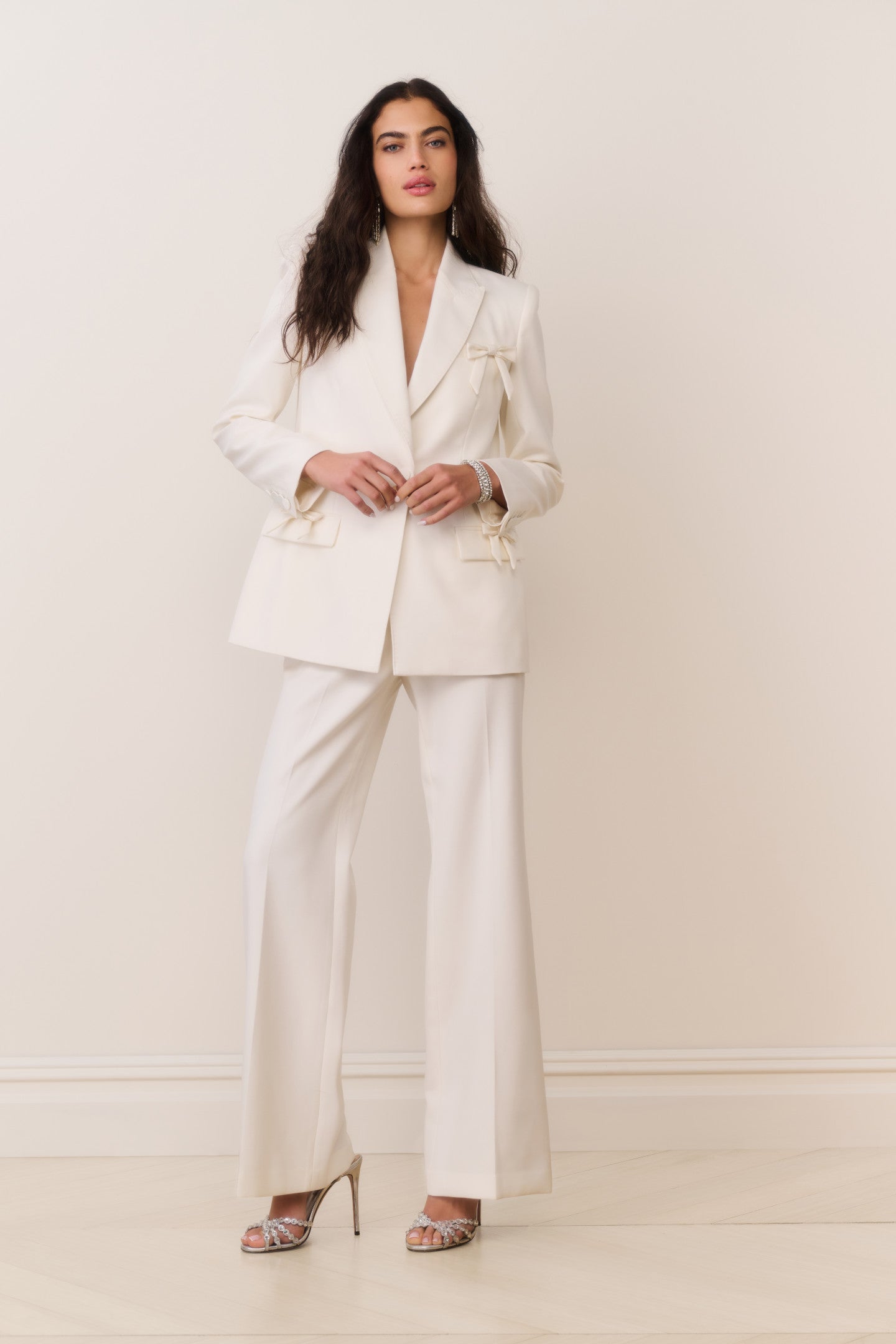Shayne Wool-Blend Bow-Embellished Blazer