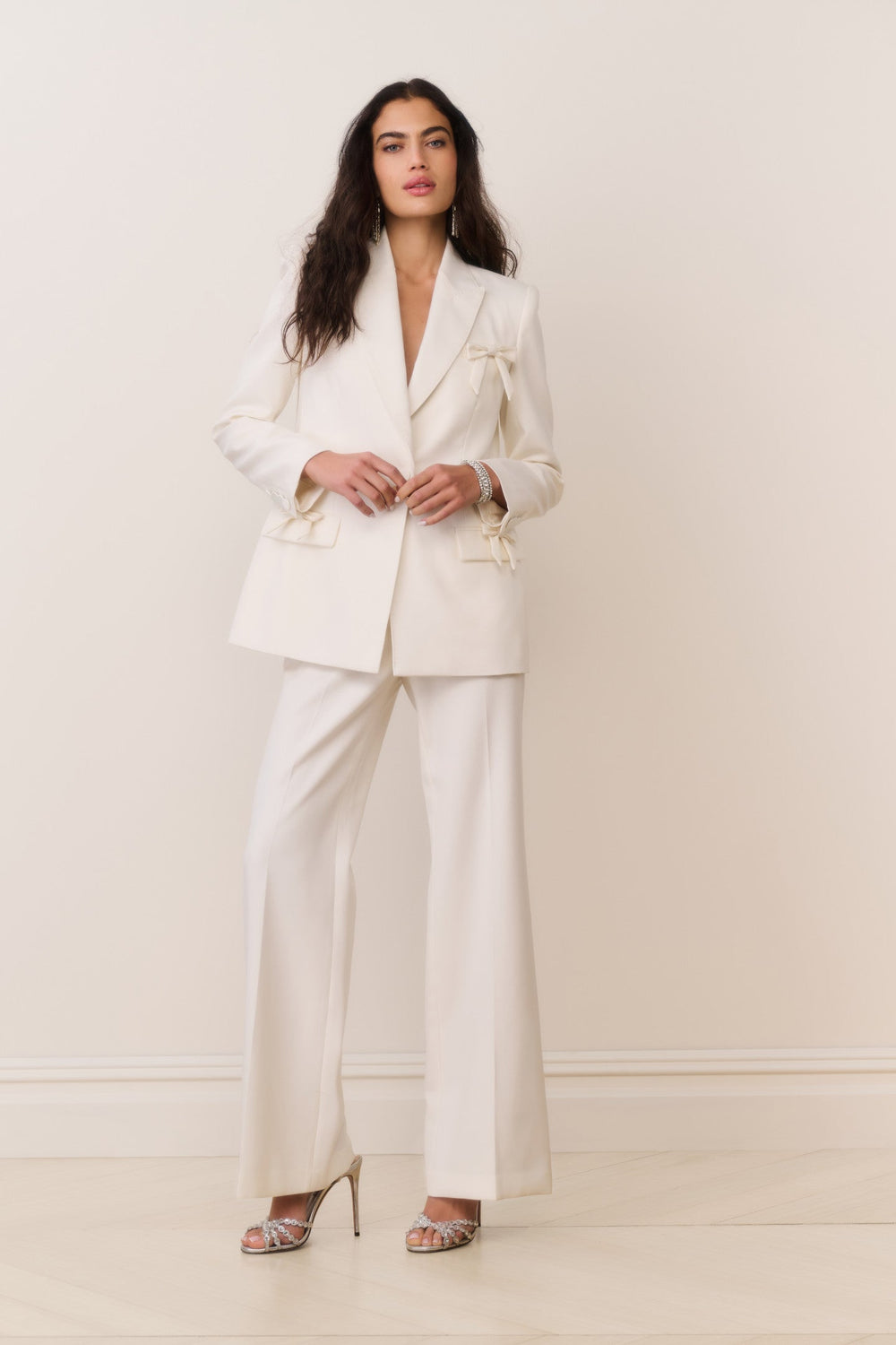 Shayne Wool-Blend Bow-Embellished Blazer