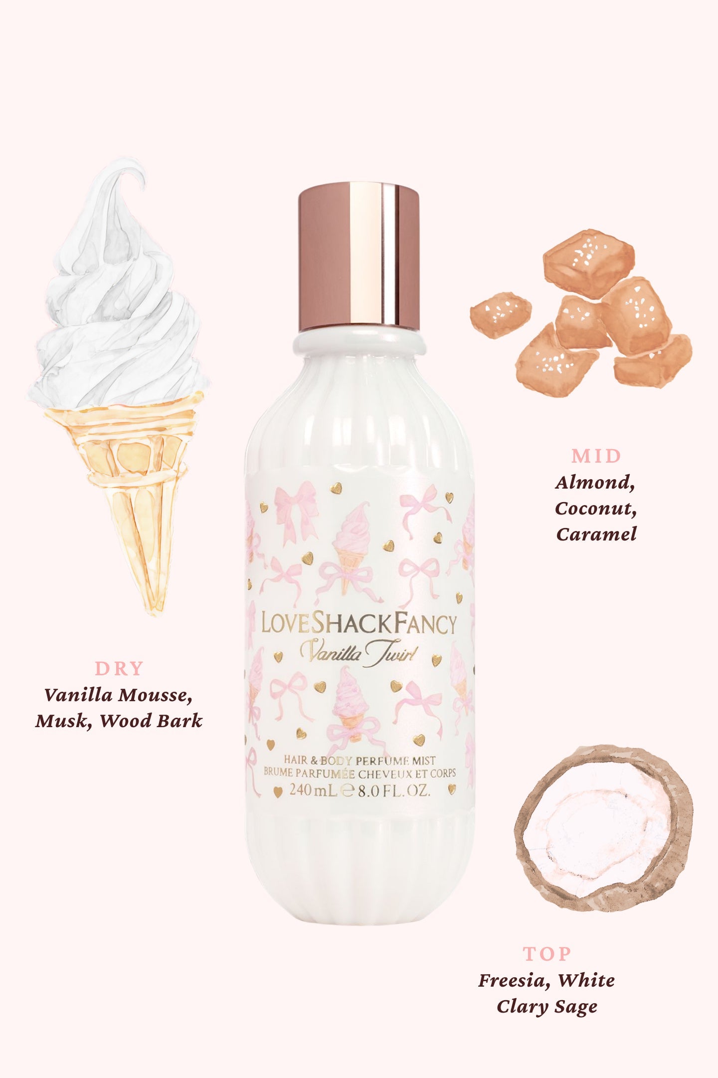 Vanilla Twirl Hair & Body Perfume Mist with Vanilla Mousse and Salted Caramel