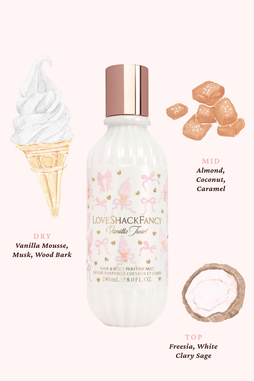 Vanilla Twirl Hair & Body Perfume Mist with Vanilla Mousse and Salted Caramel