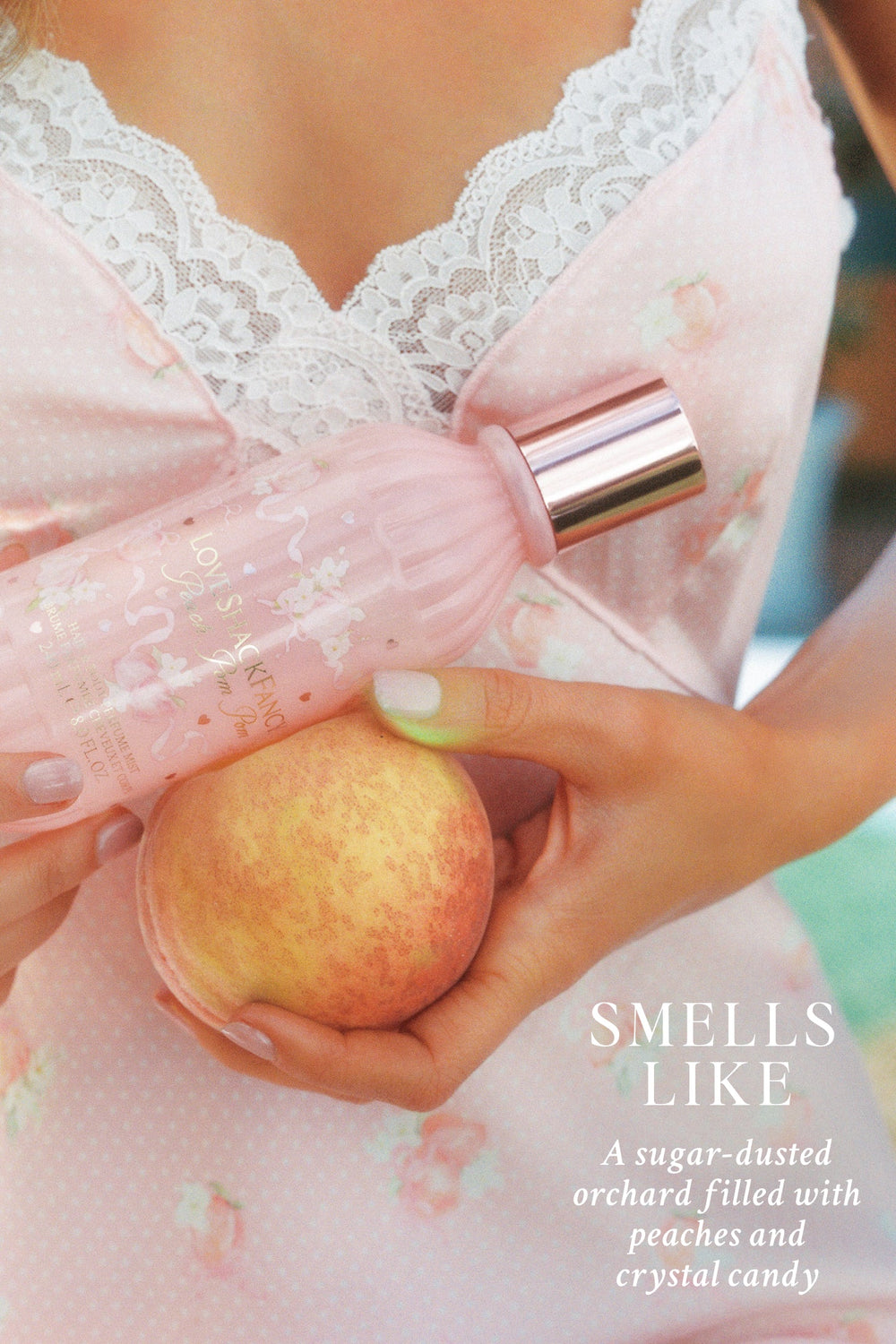 Peach Pom Pom Hair & Body Perfume Mist with Candied Peach and Crystallized Sugar