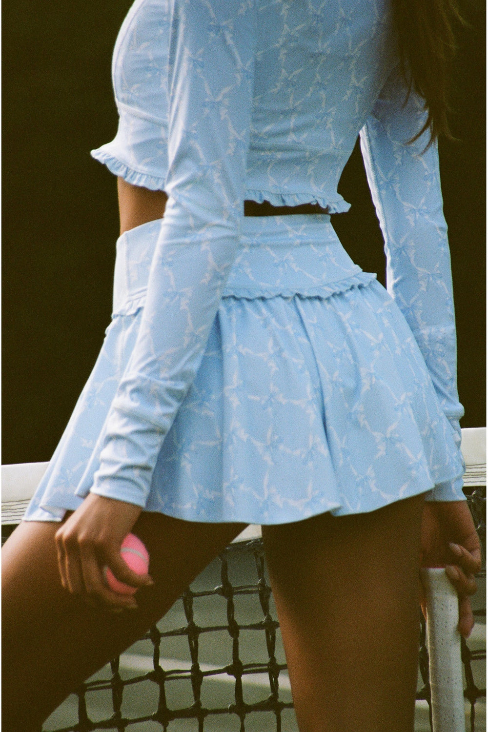 Vanina Bow Print Mini Active Skort