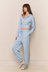 Arienne Cropped Bow Print Hoodie