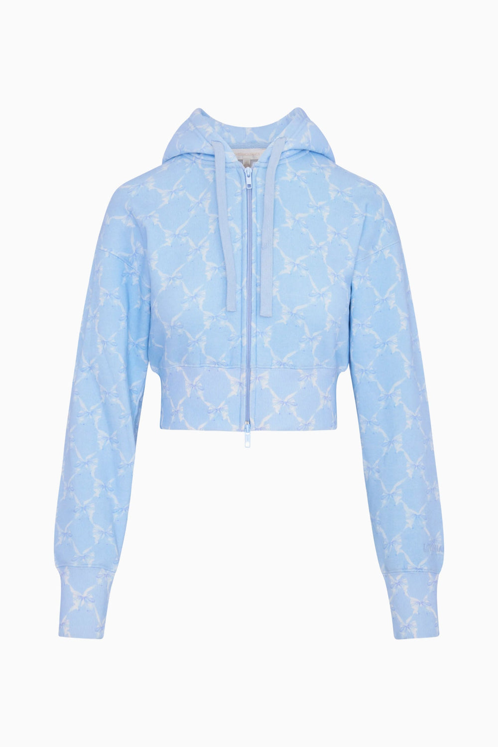 Arienne Cropped Bow Print Hoodie