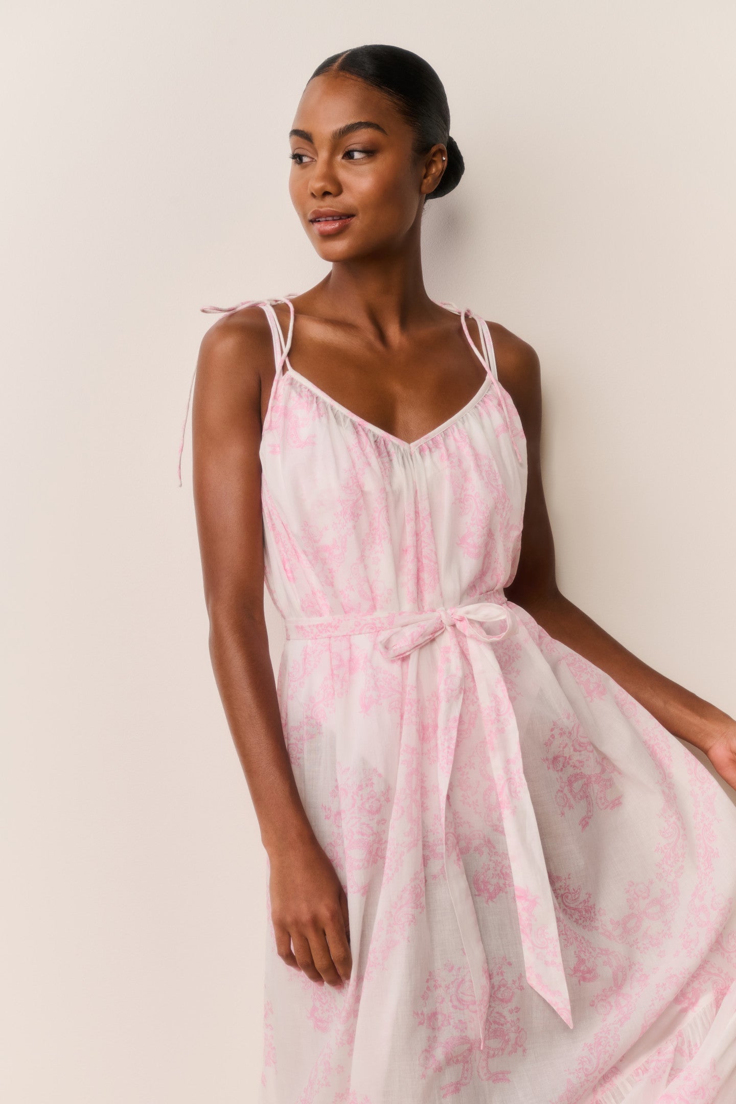 Hale Cotton Toile Print Cover-Up Dress