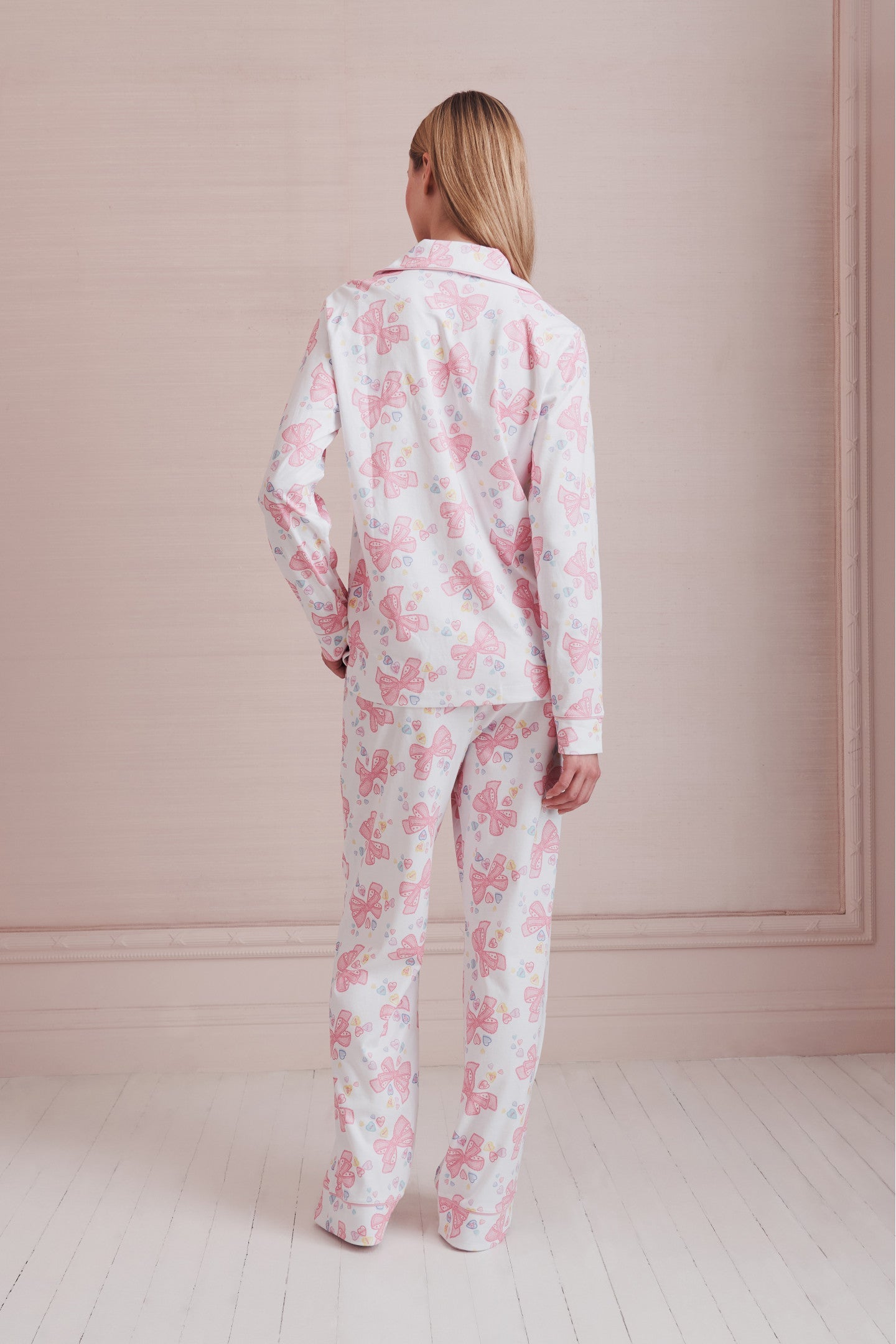 LoveShackFancy x Roller Rabbit Doily Beux Women's Long Sleeve Polo Pajama Set