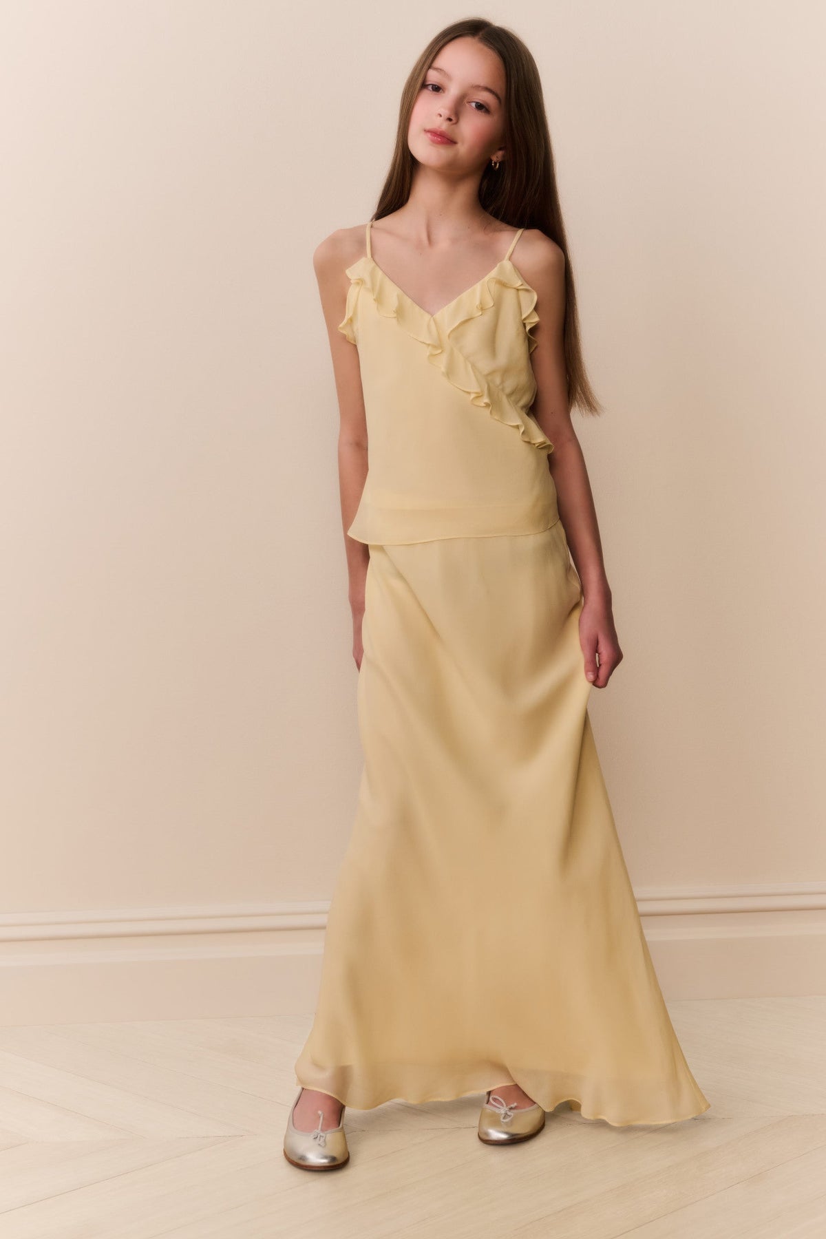 Tween Kalea Chiffon Ruffle Top