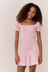 Tween Mosa Cotton Gingham Dress