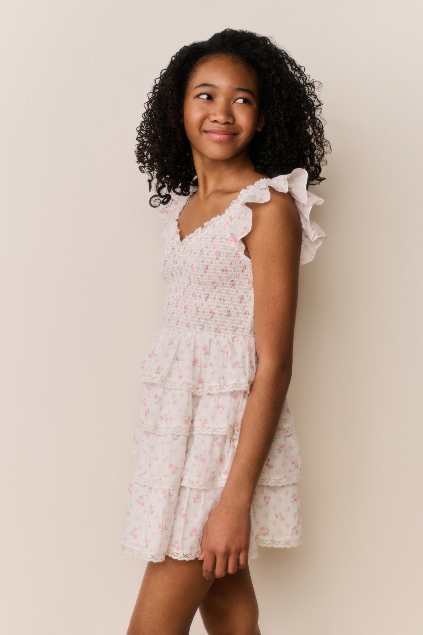 Tween Linoette Floral Cotton Dress