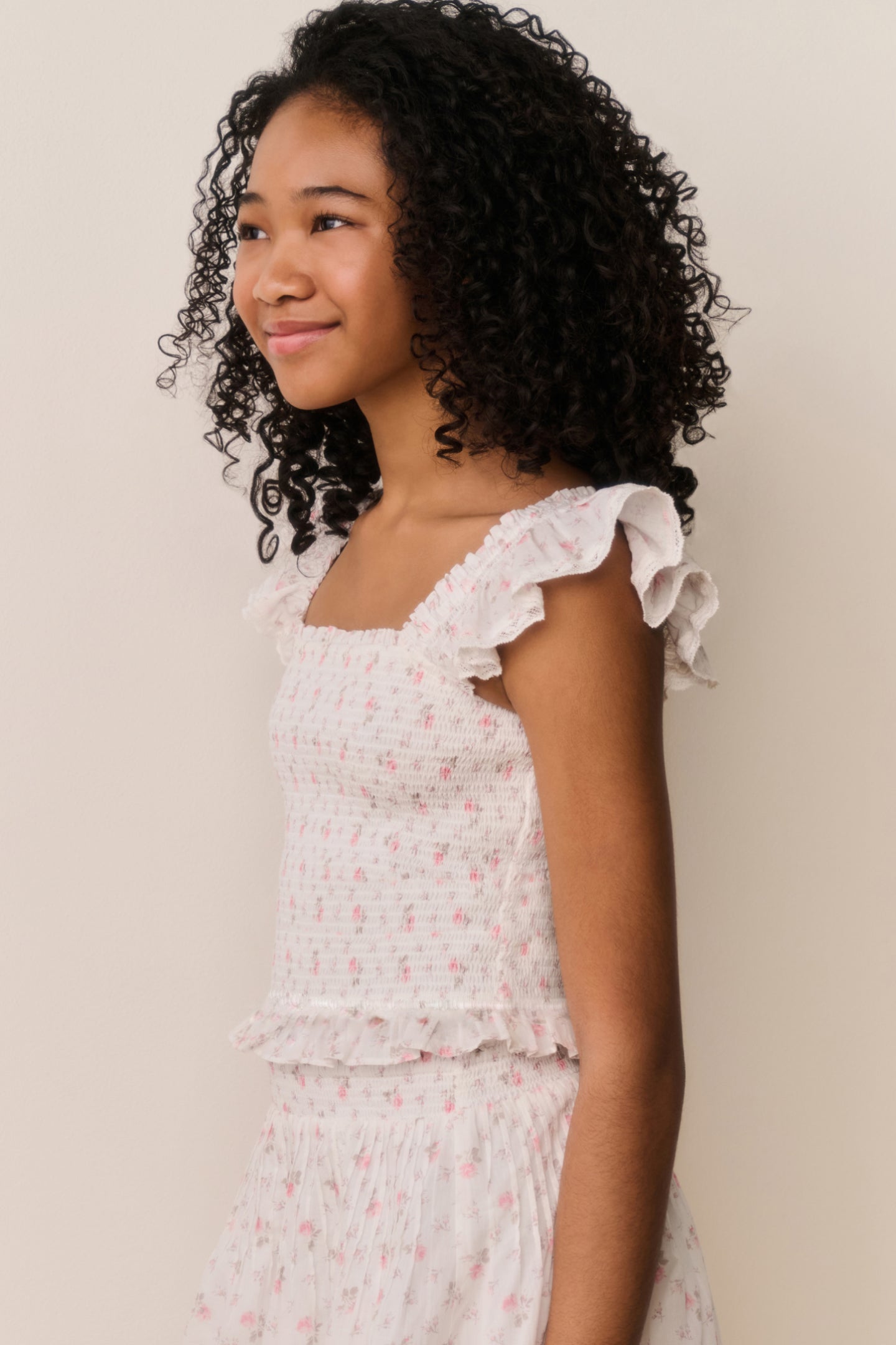 Tween Jeanna Floral Cotton Top