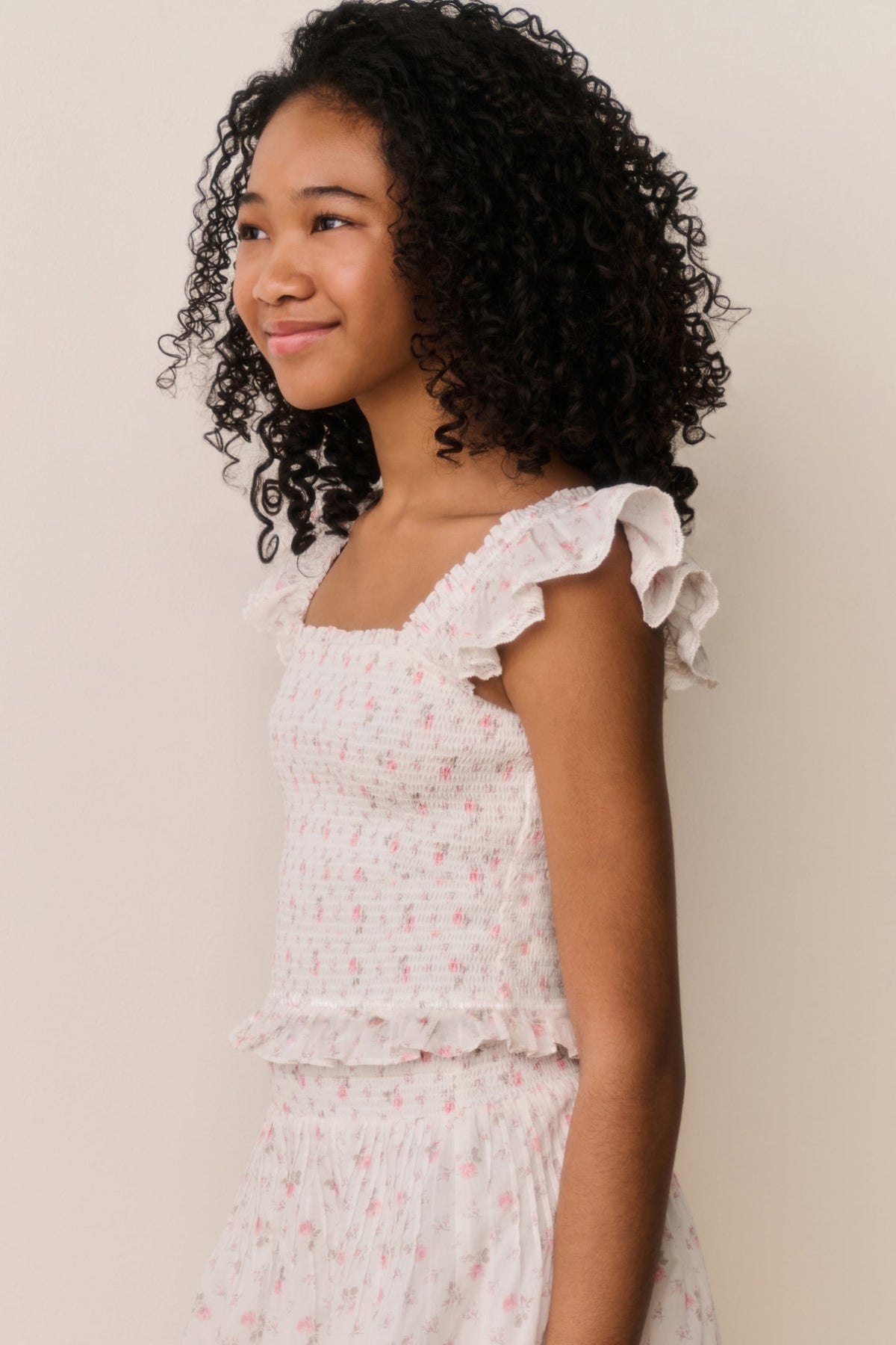 Tween Jeanna Floral Cotton Top