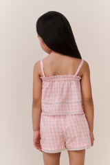 Little Girls Fiorella Gingham Top