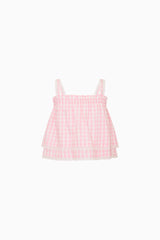 Little Girls Fiorella Gingham Top