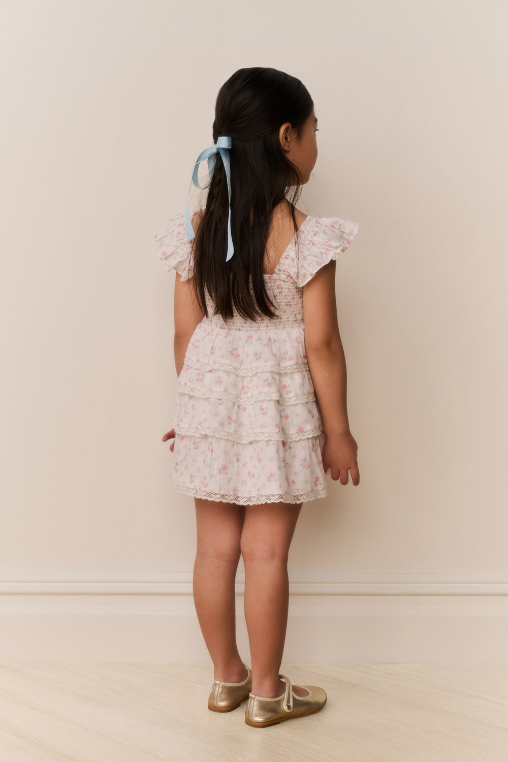 Little Girls Linoette Floral Cotton Dress