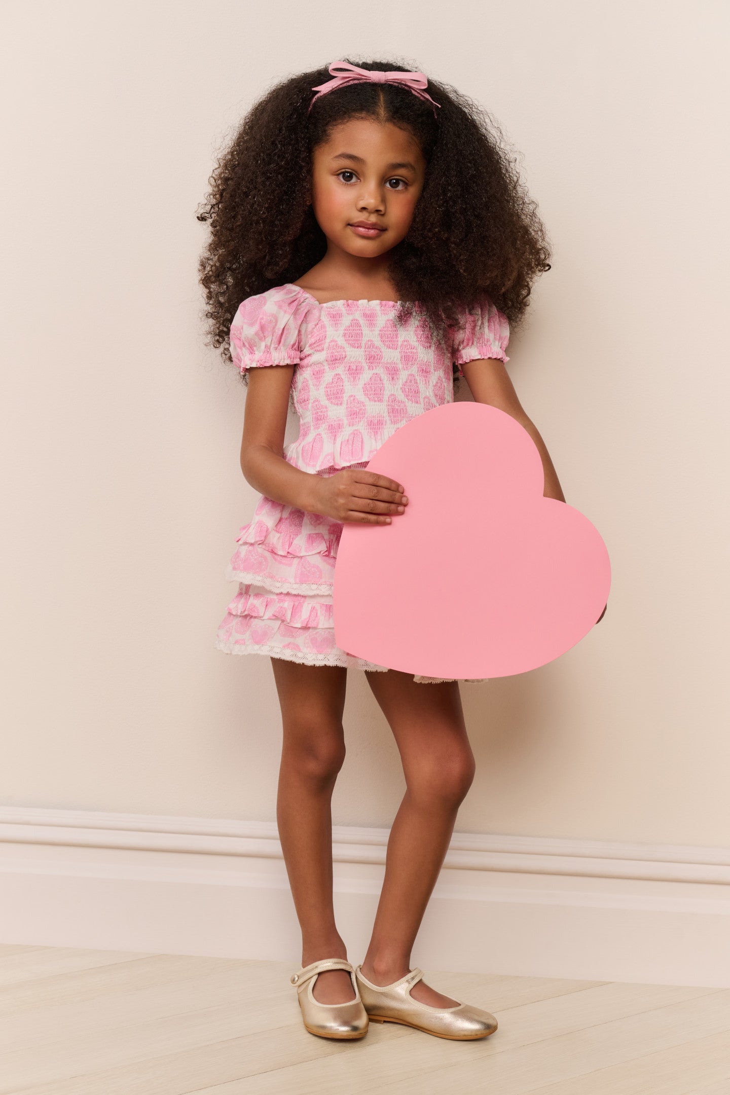Little Girls Fabielle Heart Print Top