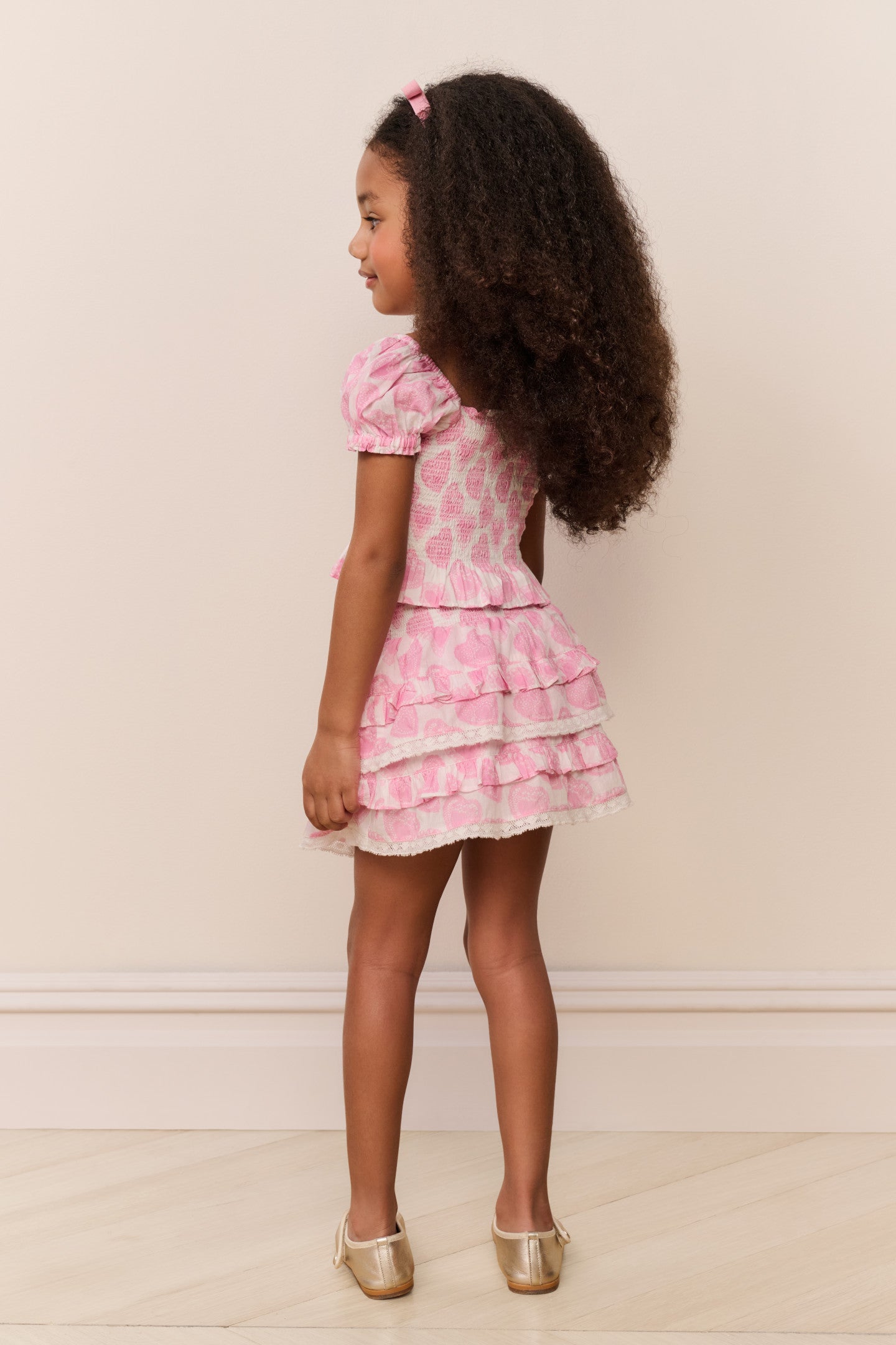 Little Girls Billie Heart Print Skirt