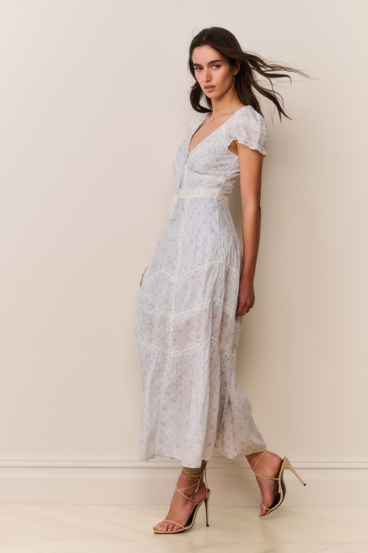 Aurela Floral Cotton Midi Dress